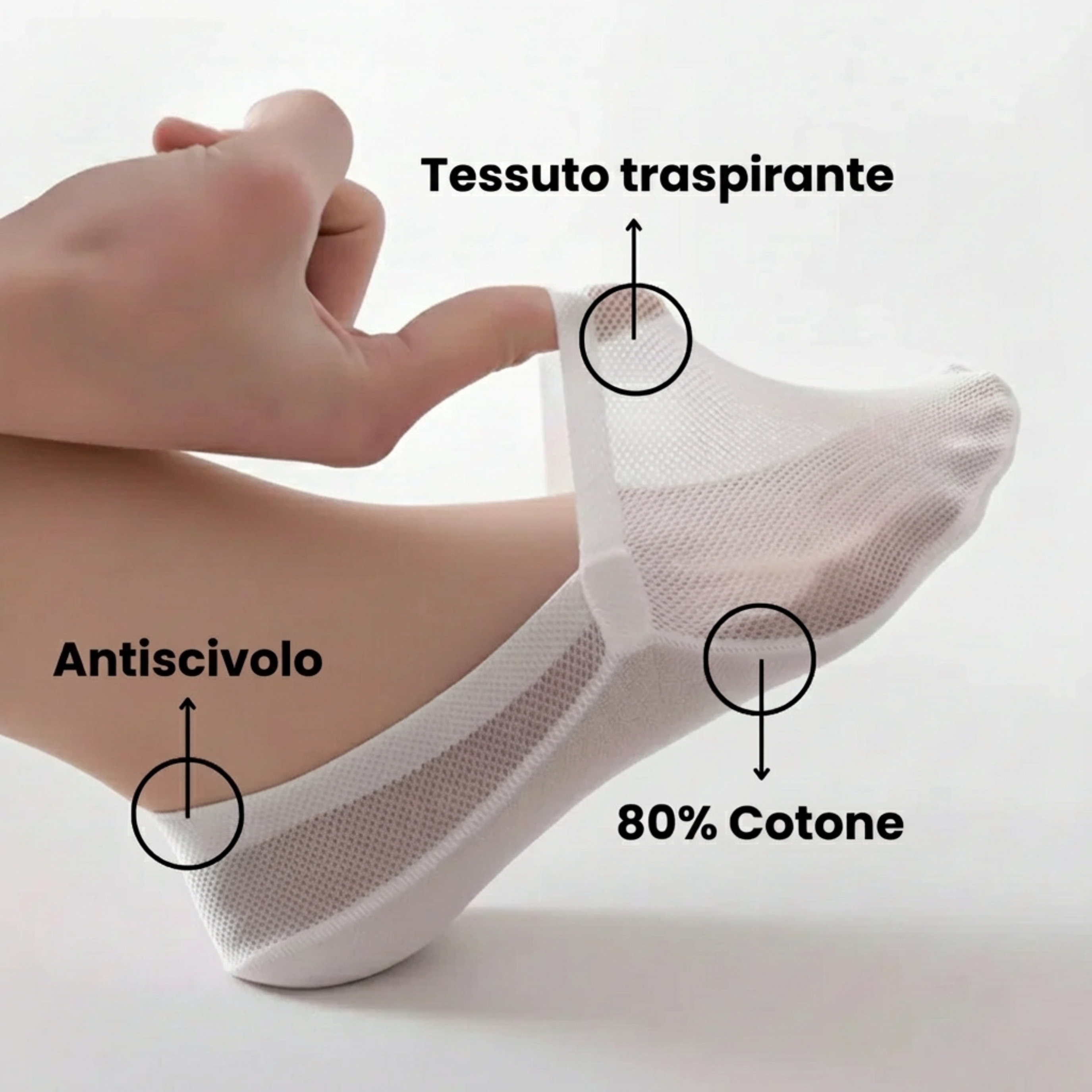 Vessa Calzini Invisibili 4 Pezzi